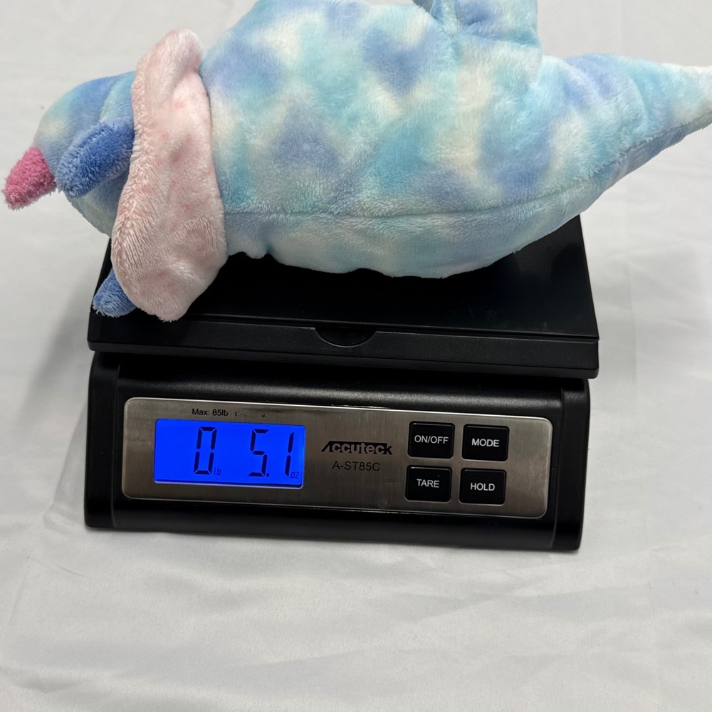 Ty Pluffies Tromps Triceratops Dinosaur Plush Blue Tie Dye Stuffed Animal 2005 - Picture 8 of 8